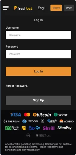 Freshbets login